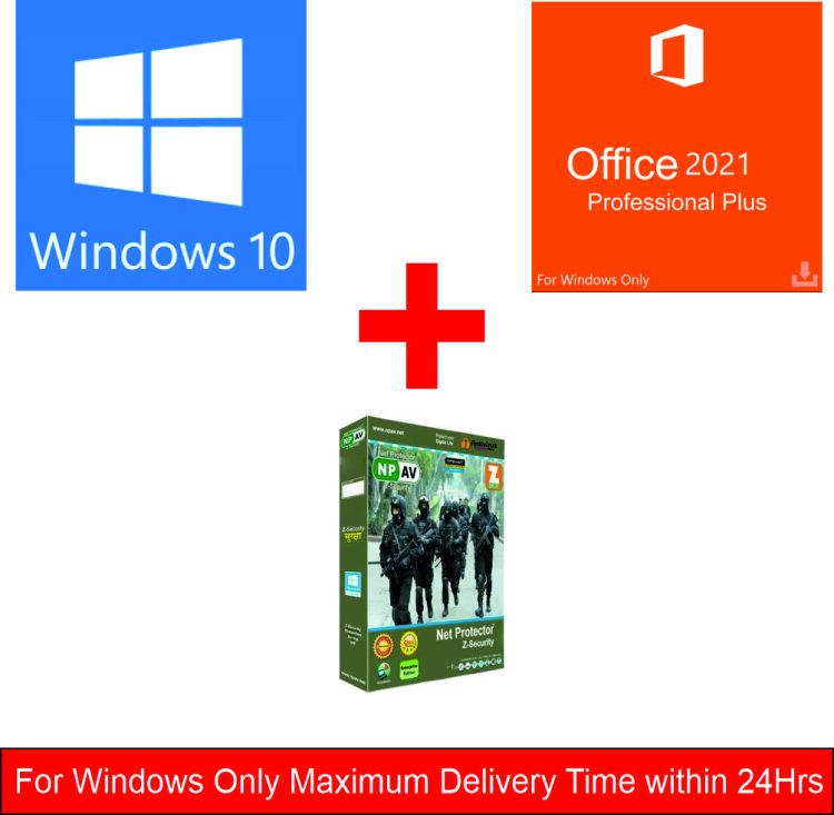 Super Saver 3-in-1 Combo | Win10Pro + Office 2021 Pro + Total Security Antivirus Premium | For windows - delivery within 24 Hrs